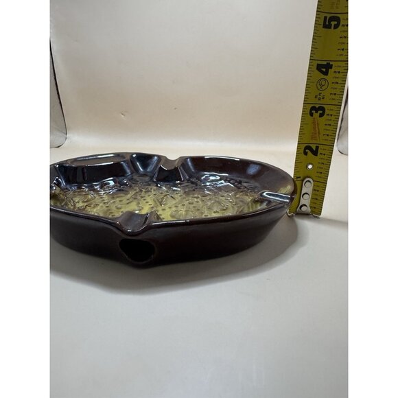 Vintage MCM Poker Patterned, Heart Shaped Ashtray, Dish, Gold And Brown - 1960s! - Picture 9 of 9